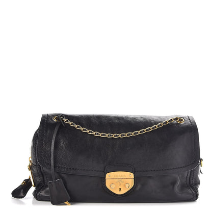 Prada Glace Calf Shoulder Bag Black 1 of 13