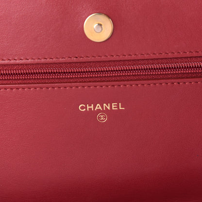 Chanel Caviar Quilted Boy Wallet On Chain WOC Red 6 of 11
