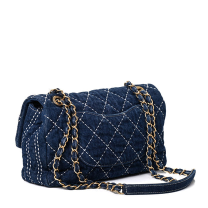 Chanel Denim Quilted Medium Denim Trip Single Flap Blue 2 of 4