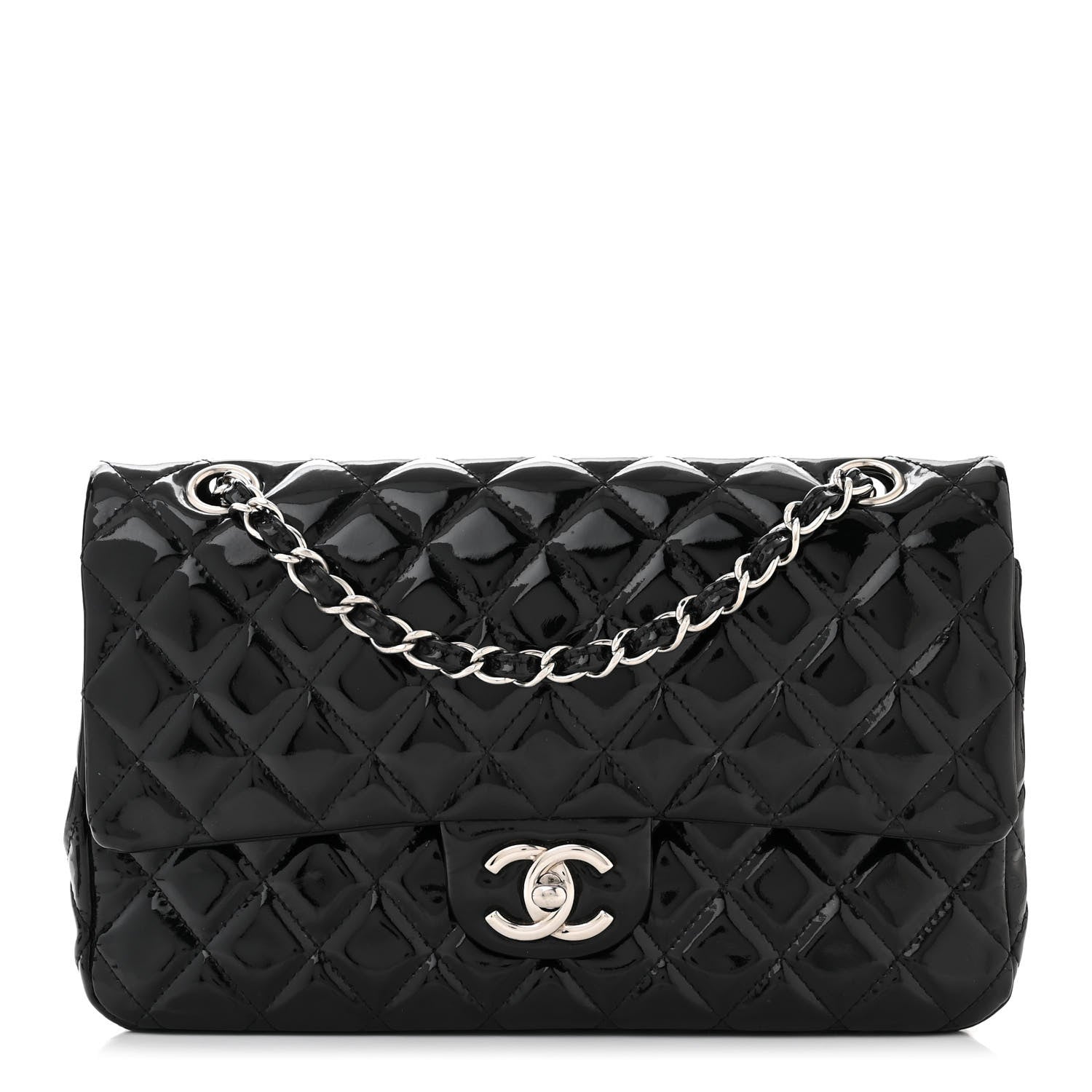 Chanel Patent Quilted Medium Double Flap Black 1 of 10