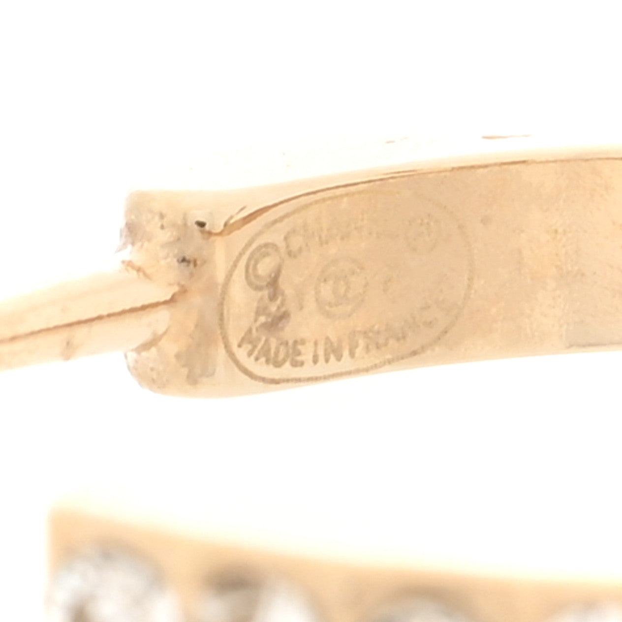 Crystal Lock Symbols CC Hoop Drop Earrings Gold