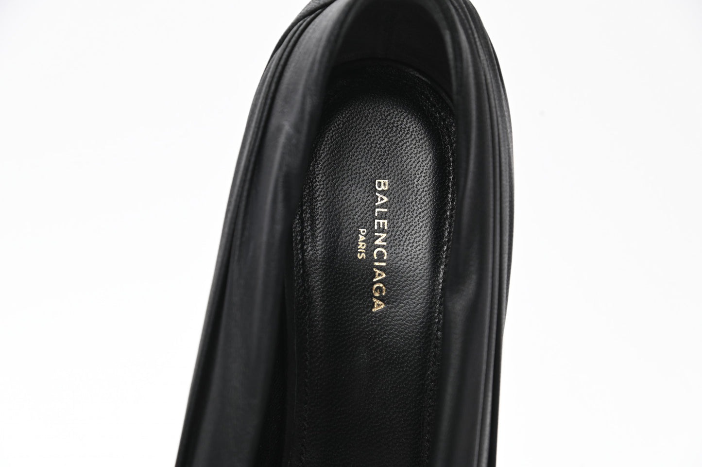 Jersey Crepe Drape Knife Pointed Pumps 37 Black
