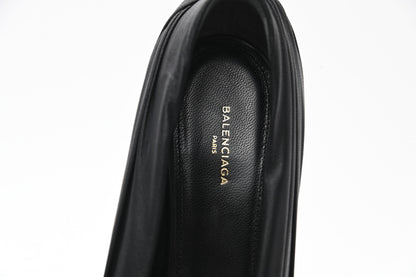 Balenciaga Jersey Crepe Drape Knife Pointed Pumps 37 Black 7 of 9