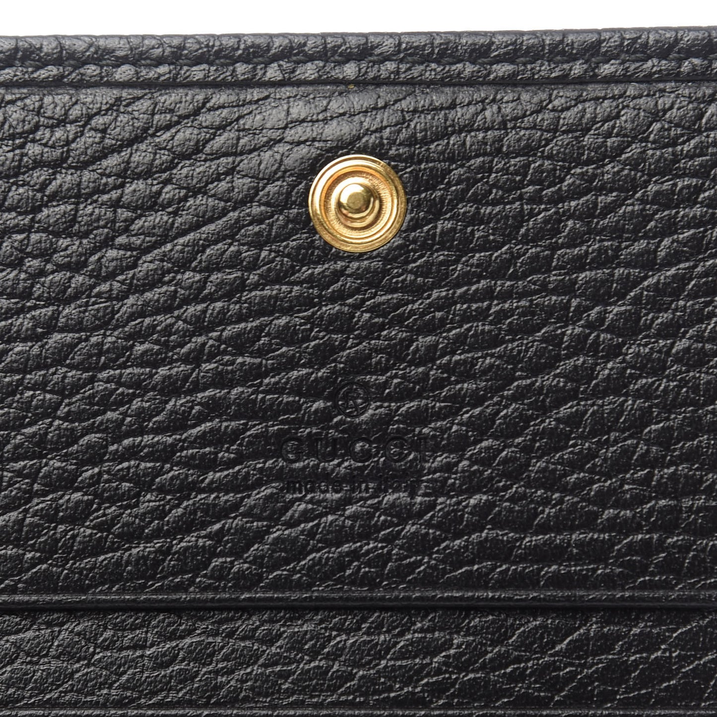 Pebbled Calfskin GG Marmont Card Case Black