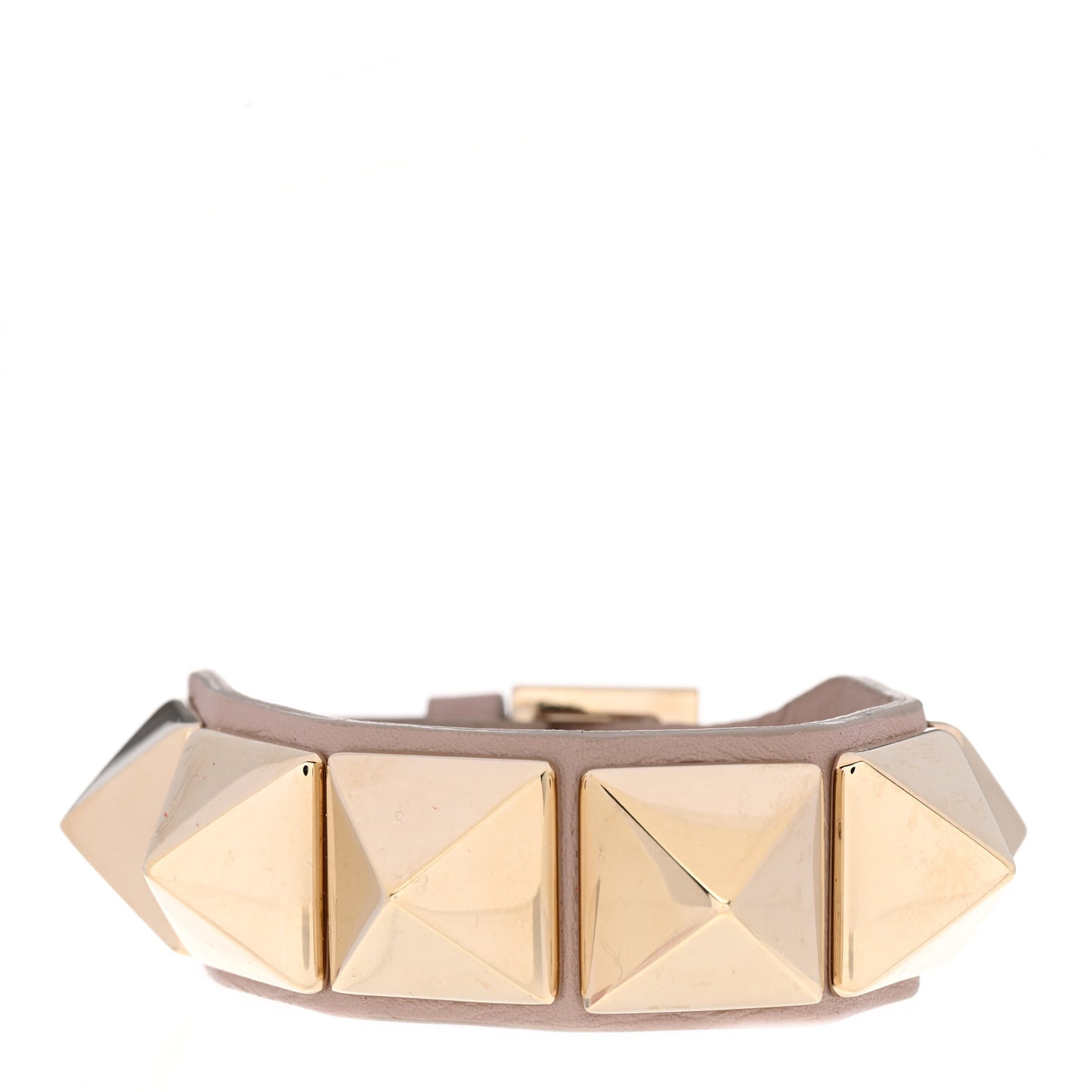Metallic Vitello Macro Rockstud Bracelet Poudre