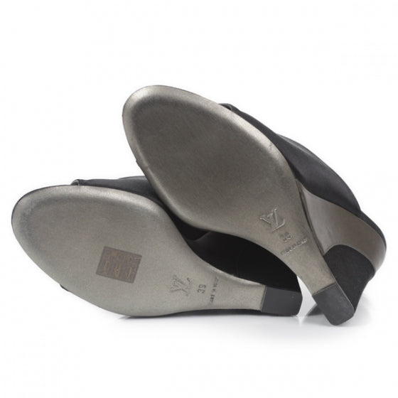 Satin Wedges 39 Black
