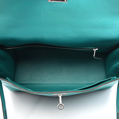 Hermes Chevre Mysore Kelly Retourne 32 Bleu Paon 8 of 18