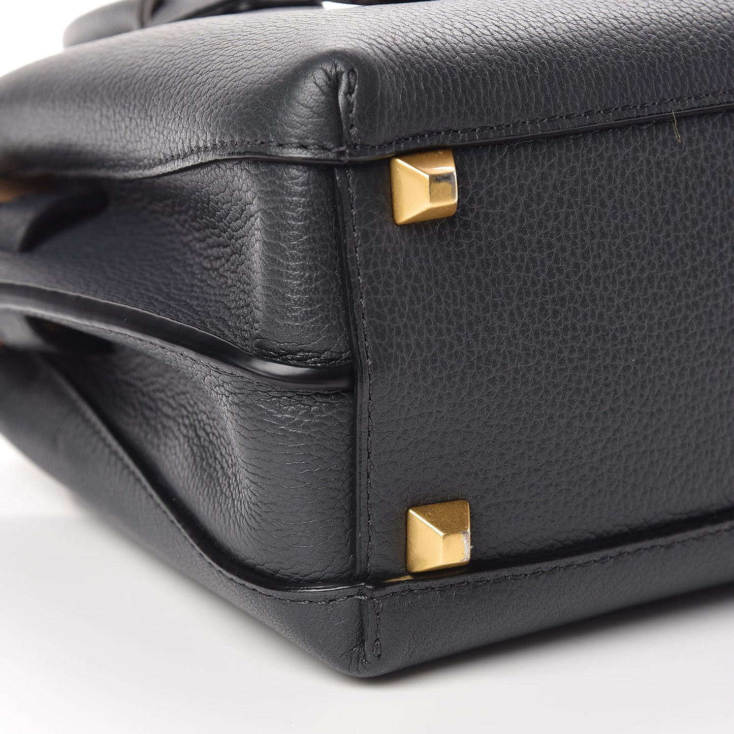 Grained Calfskin Mini Milla Tote Phantom Grey