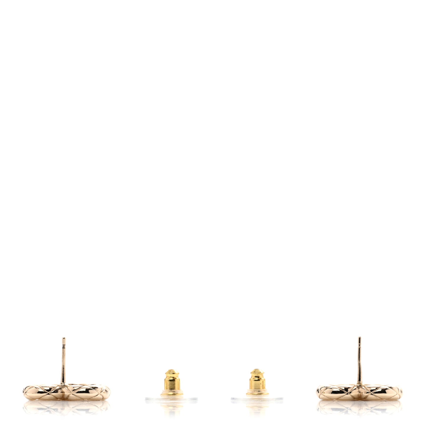 Metal Crystal CC Logo Heart Earrings Gold