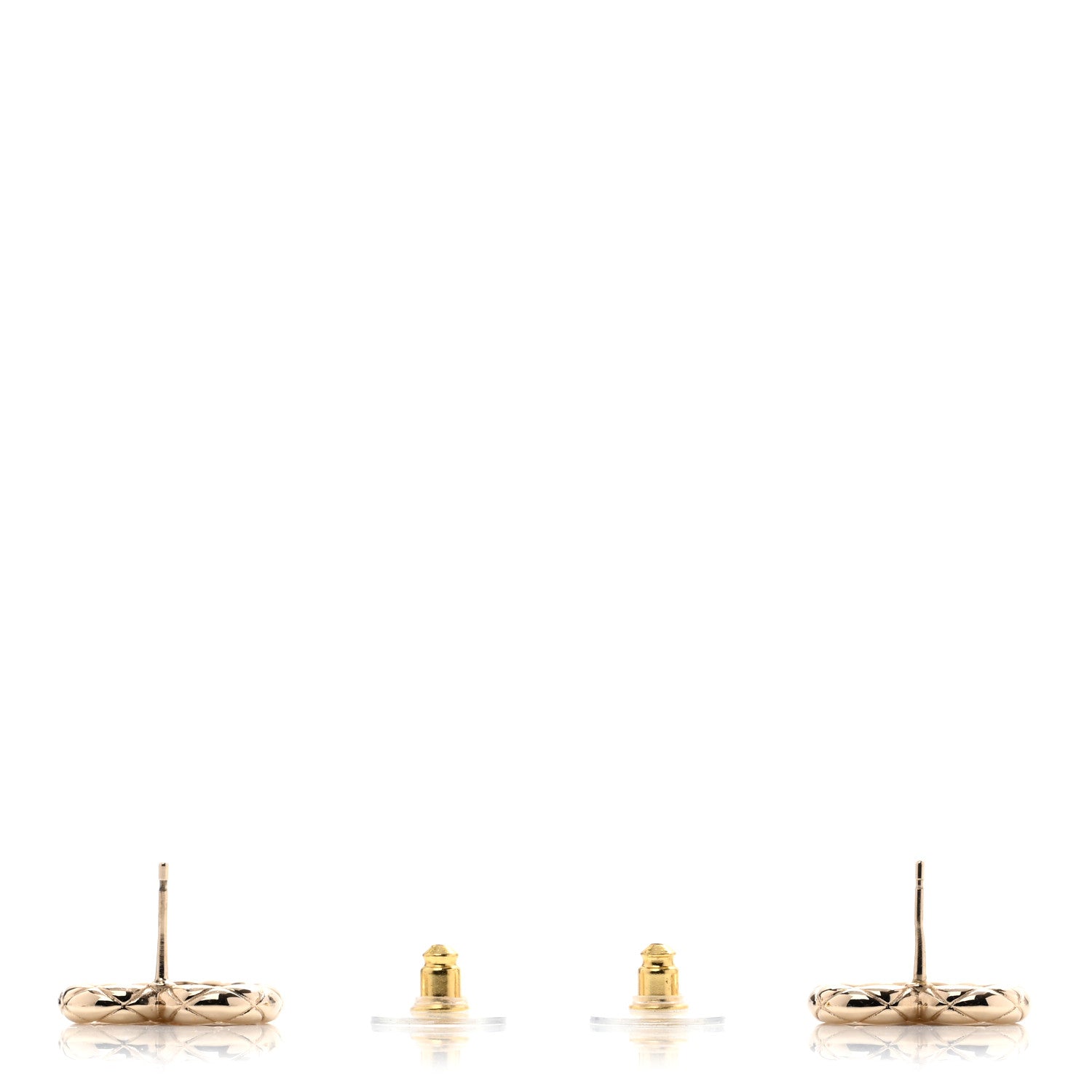 Chanel Metal Crystal CC Logo Heart Earrings Gold 3 of 5