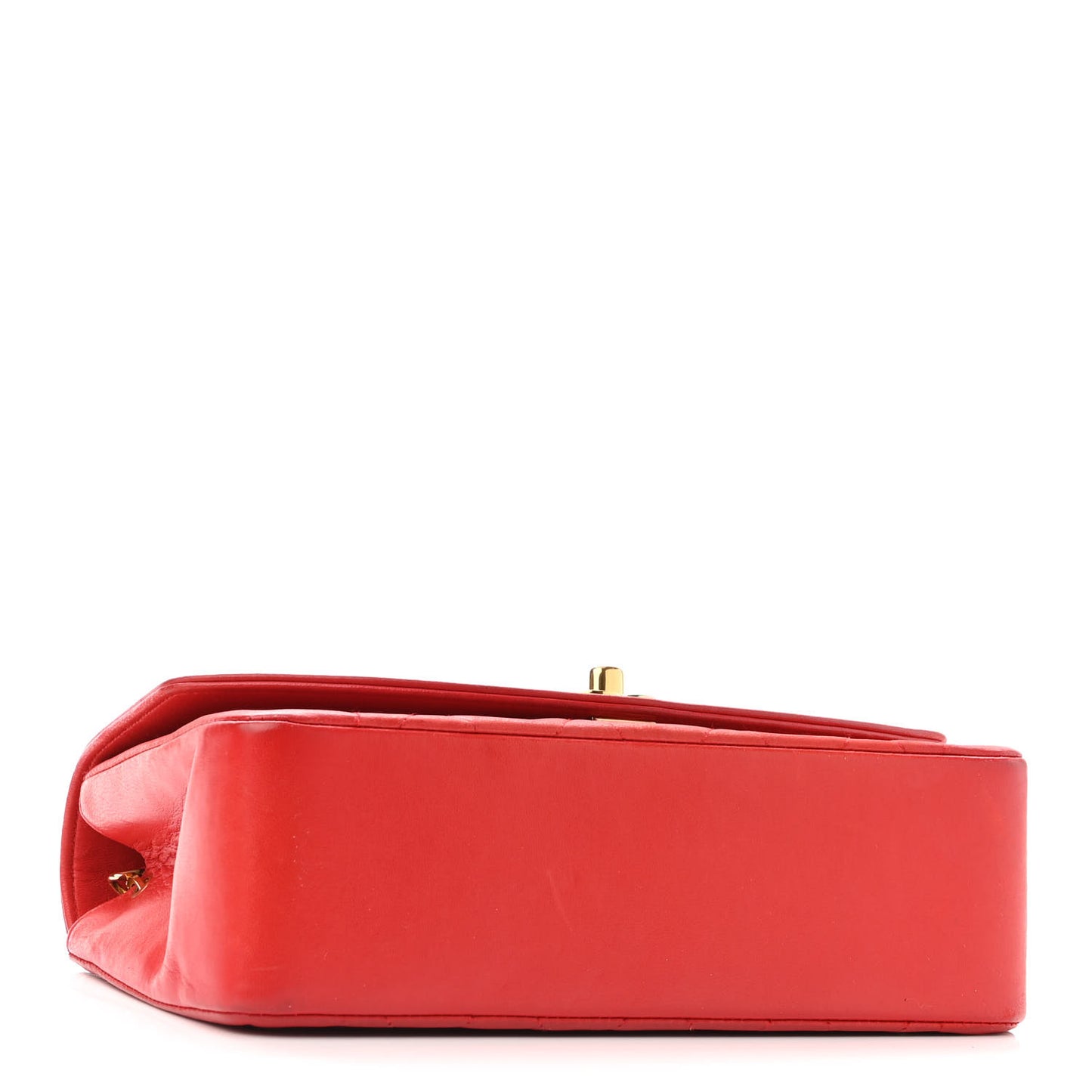 Lambskin Quilted Small Single Flap Red