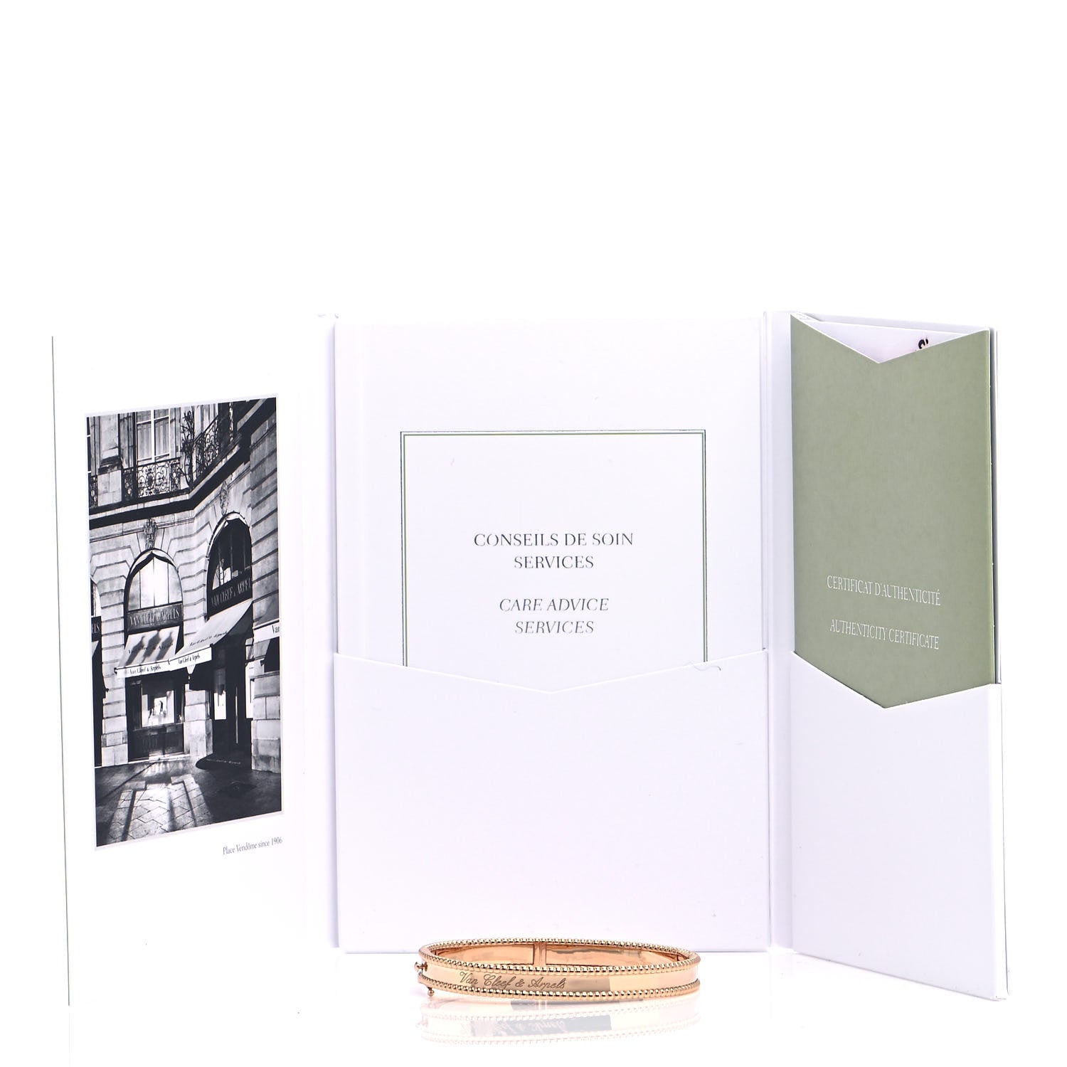 Van Cleef & Arpels 18K Rose Gold Perlee Signature Bangle Bracelet L 6 of 6