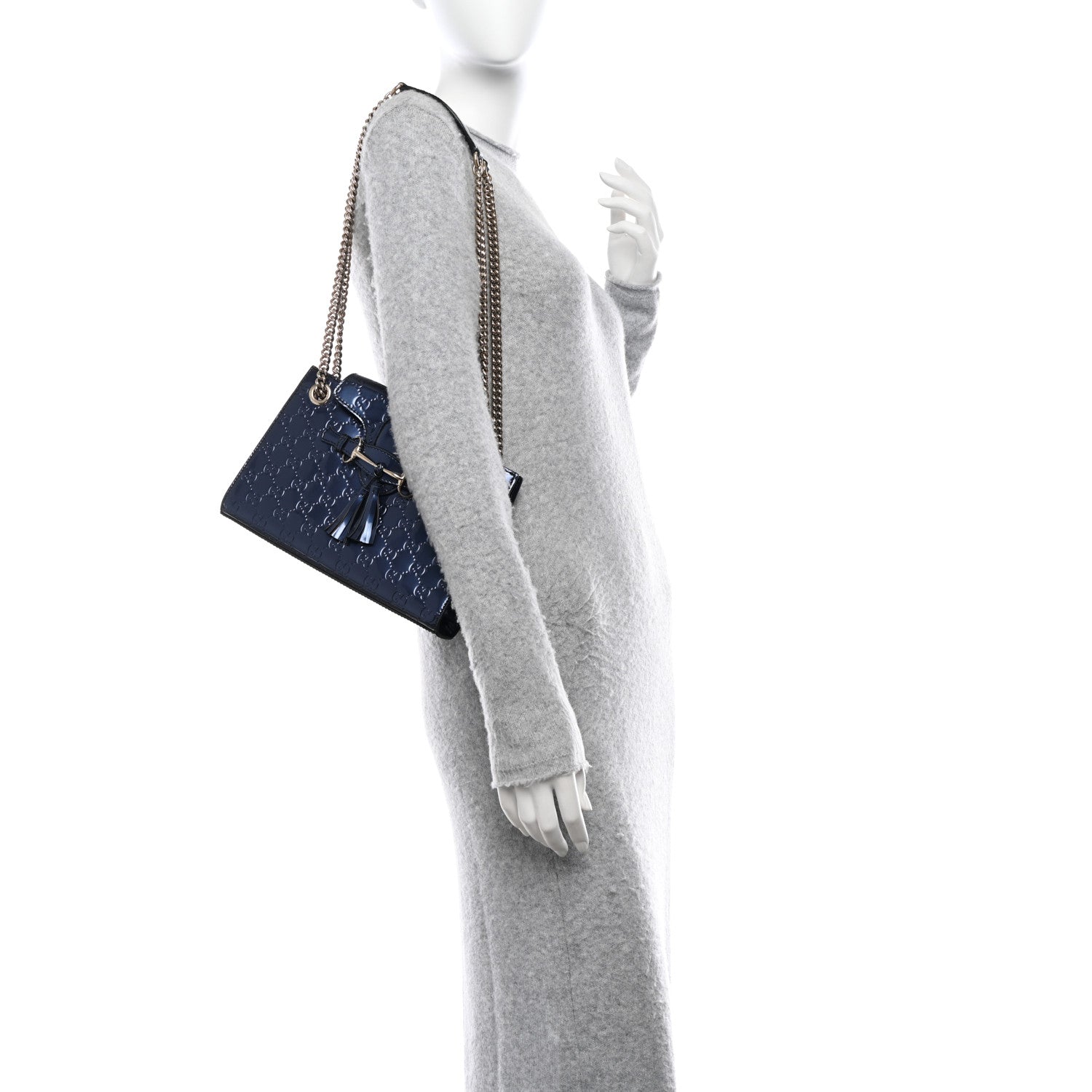 Gucci Shine Guccissima Small Emily Chain Shoulder Bag Melanzana 2 of 10