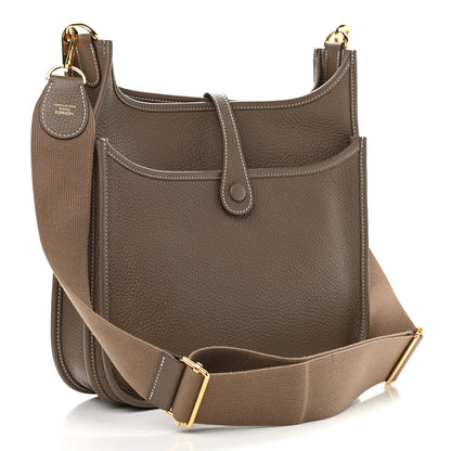 Hermes Taurillon Clemence Evelyne III PM Etoupe 3 of 9
