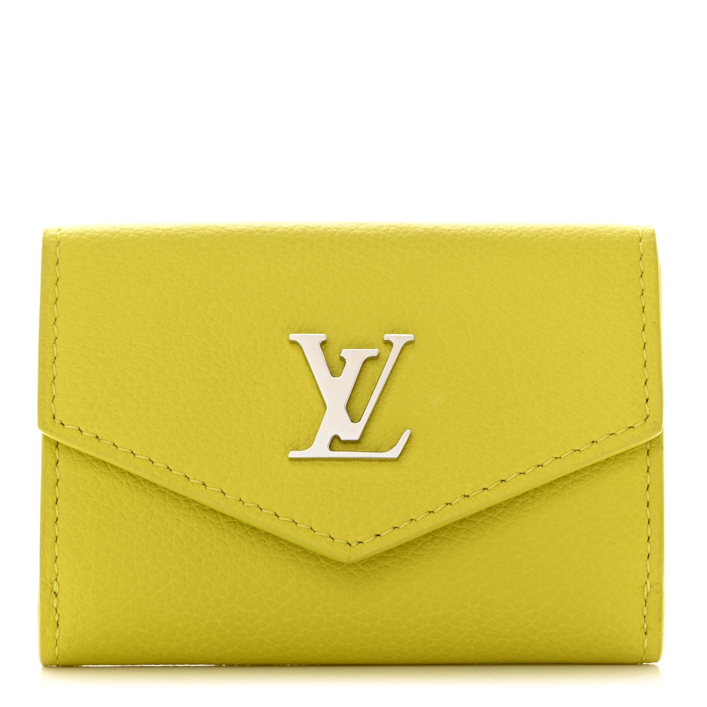Soft Calfskin My LockMe Compact Wallet Pistache