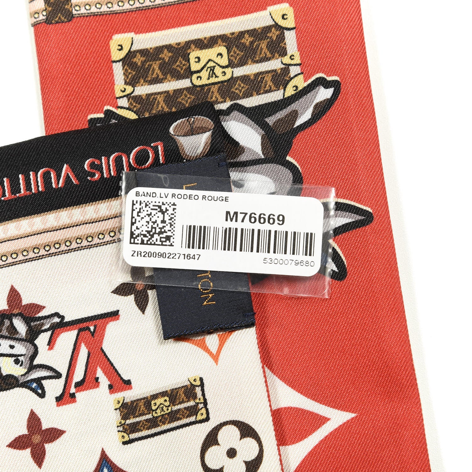 Louis Vuitton Silk Monogram Rodeo Bandeau Red 3 of 3