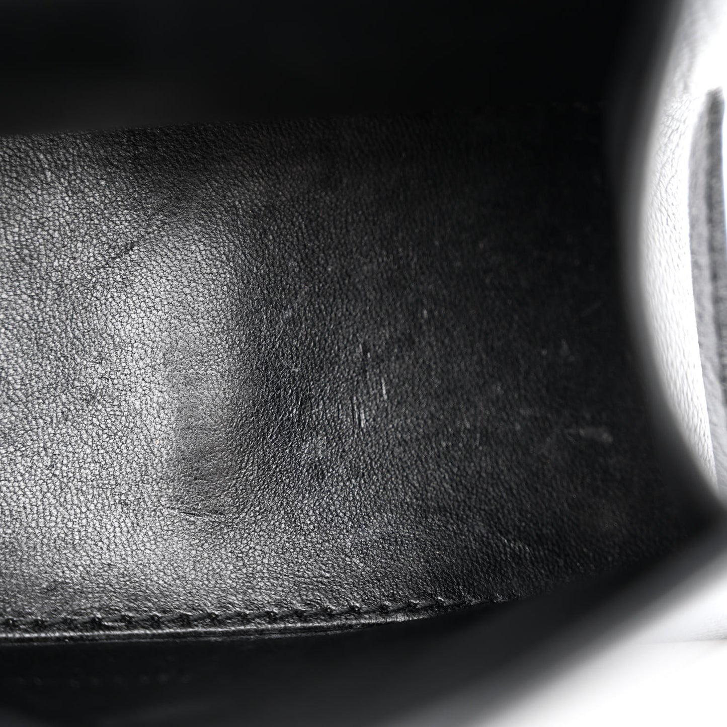 Grained Calfskin Hourglass Top Handle Bag XS Black