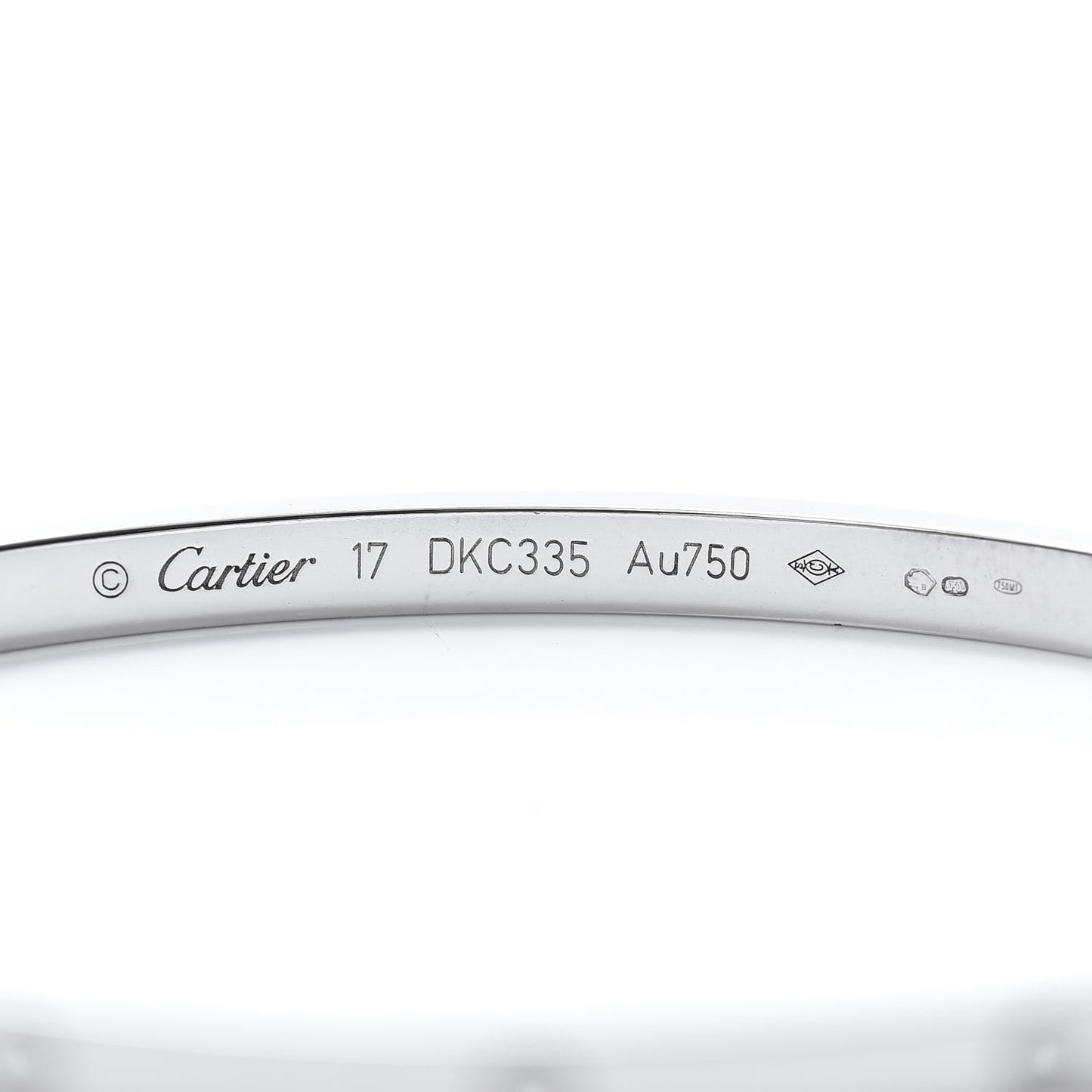 18K White Gold Small LOVE Bracelet 17