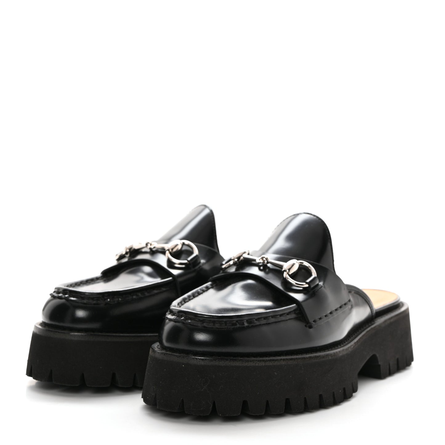 Magnum Calfskin Womens Horsebit Platform Mules 37 Black