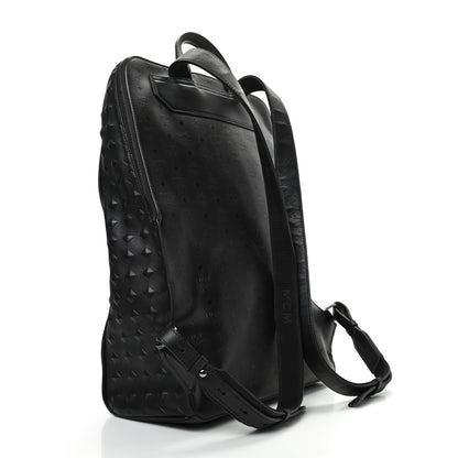 MCM Calfskin Embossed Medium M Moment Backpack Black 3 of 12