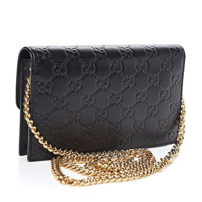 Gucci Guccissima Icon Chain Wallet Black 3 of 14