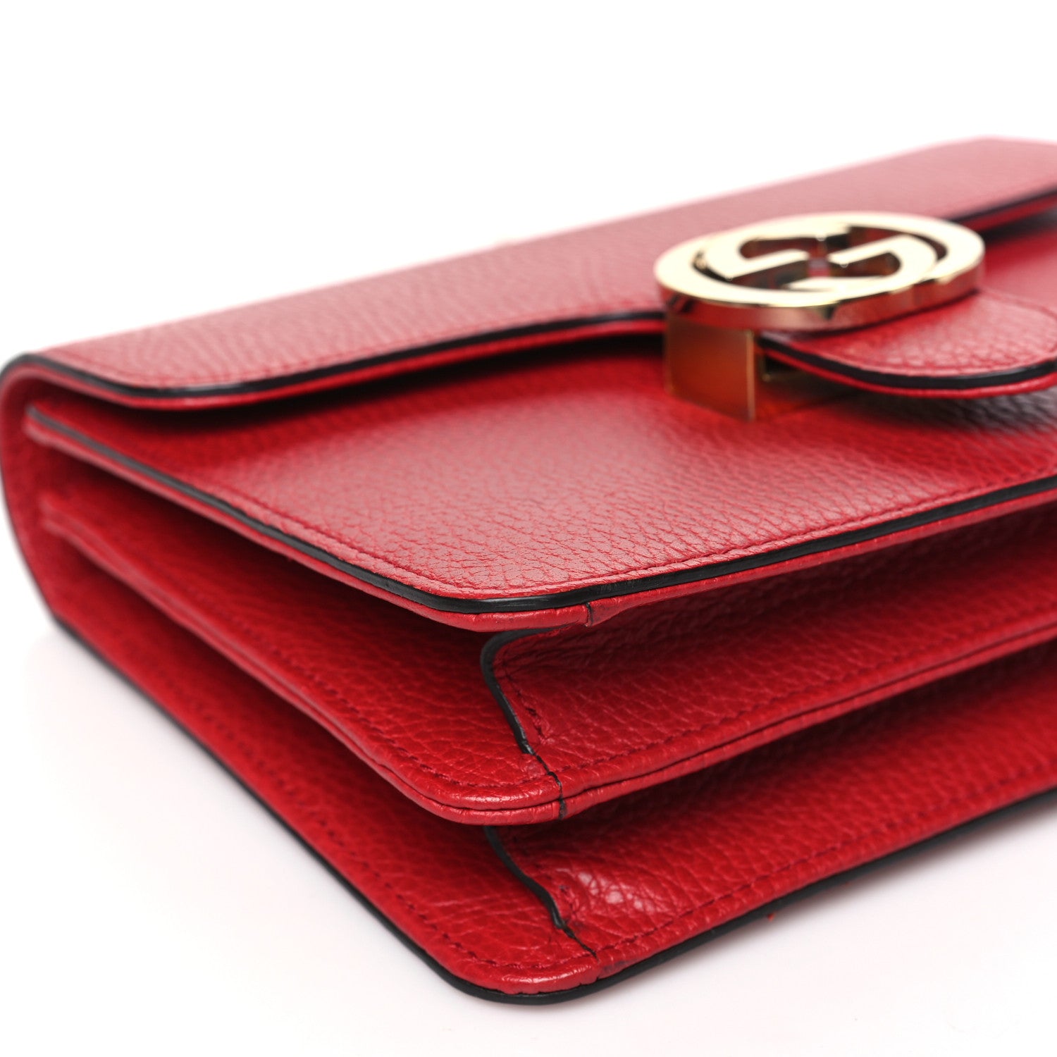 Gucci Dollar Calfskin Small Interlocking G Shoulder Bag Red 9 of 11