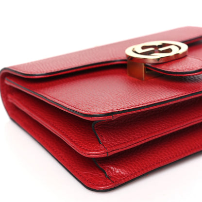 Gucci Dollar Calfskin Small Interlocking G Shoulder Bag Red 9 of 11