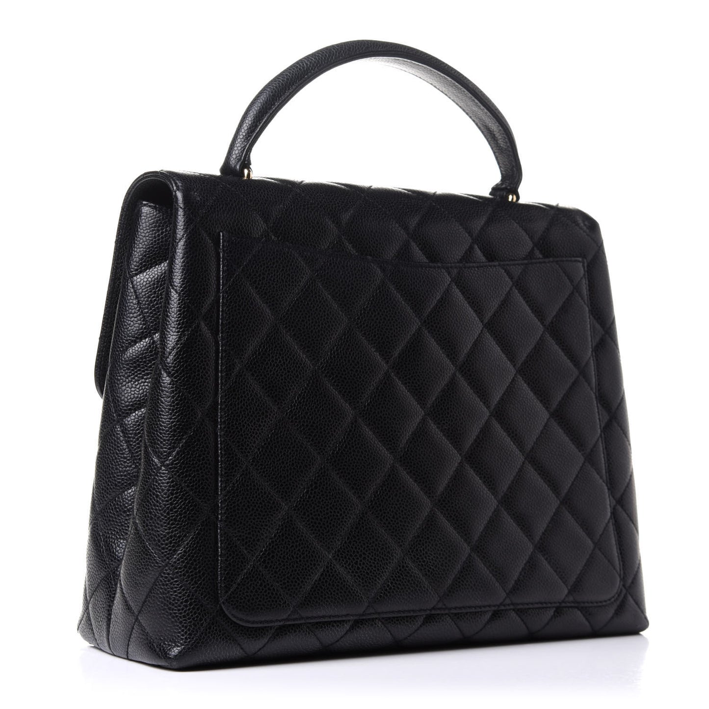 Caviar Quilted Jumbo Kelly Flap Black