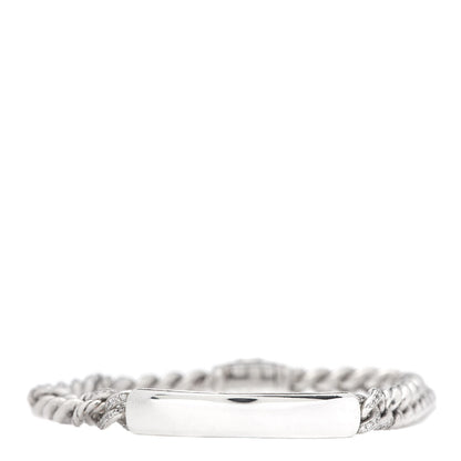 David Yurman Sterling Silver Diamond 7mm Petite Pave Curb Link ID Bracelet 1 of 6