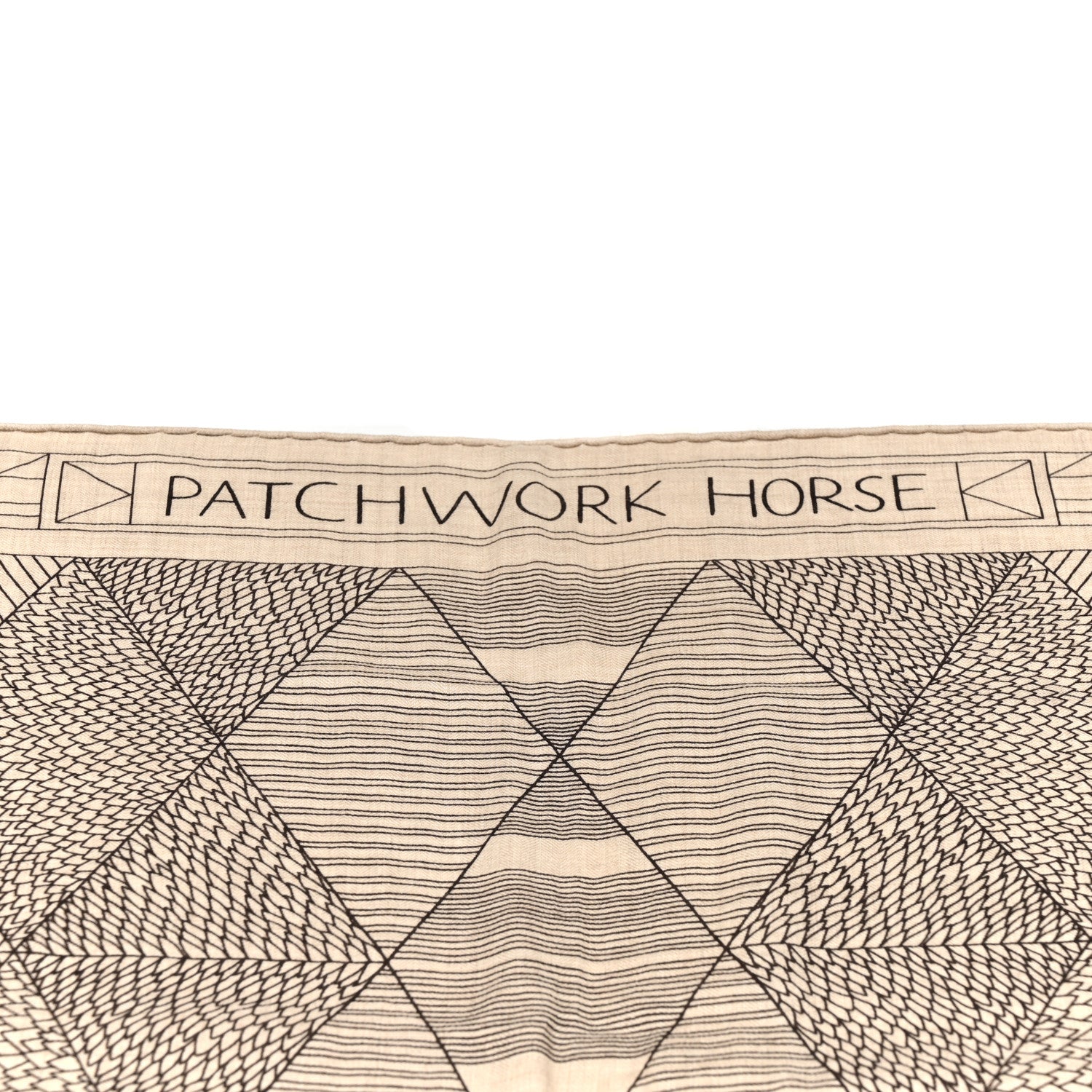 Hermes Cashmere Silk Patchwork Horse Shawl 140 Naturel Ebene 5 of 5