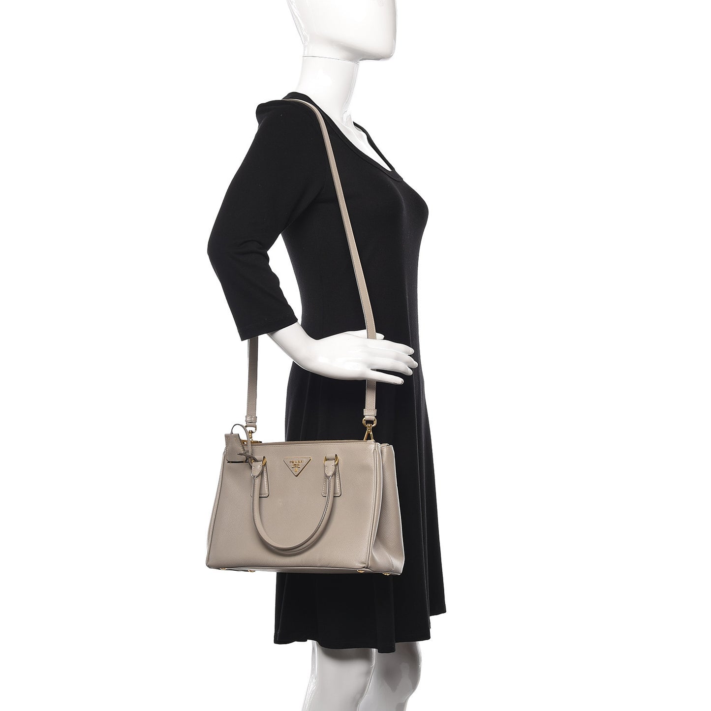 Saffiano Small Galleria Double Zip Tote Pomice
