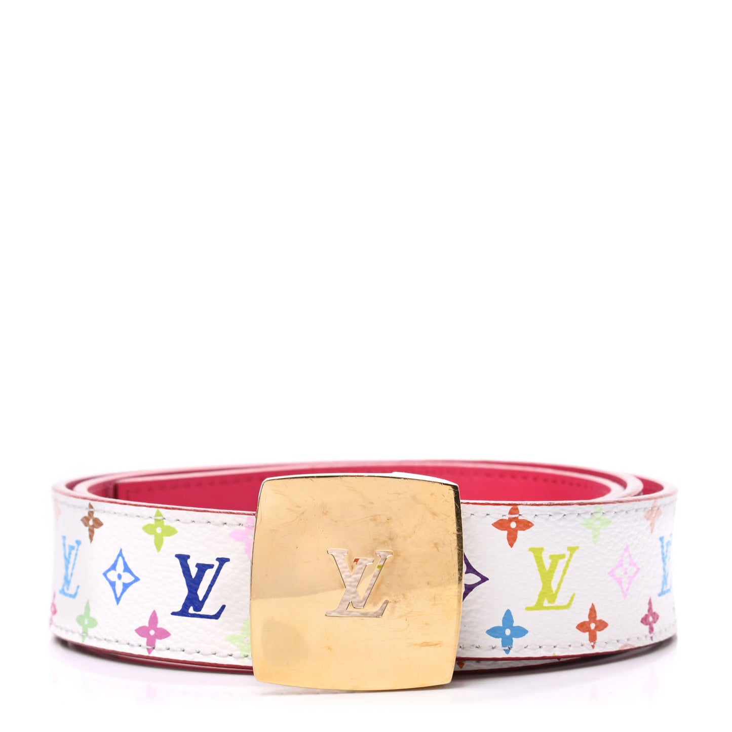 Monogram Multicolor LV Cut Reversible Belt 85 34 White Grenade