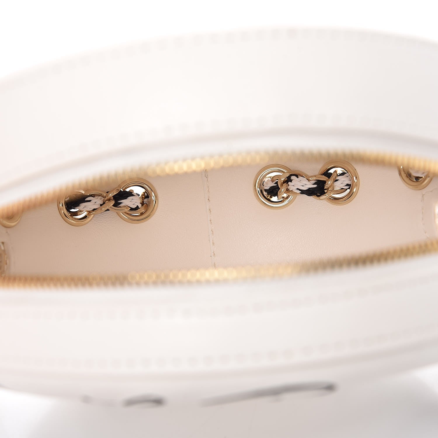 Chanel Lambskin Coco Lifesaver Round Bag Black White 5 of 7