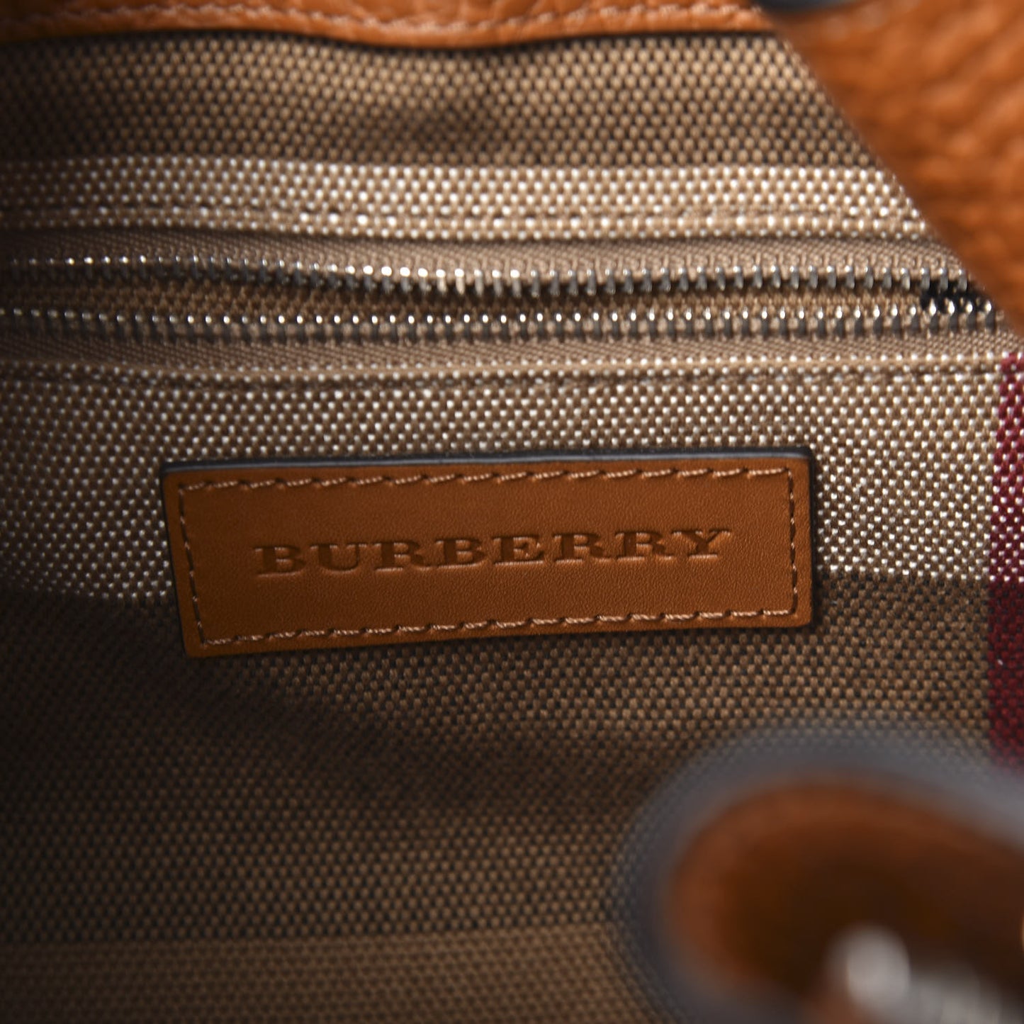 Grainy Calfskin House Check Small Maidstone Saddle Brown