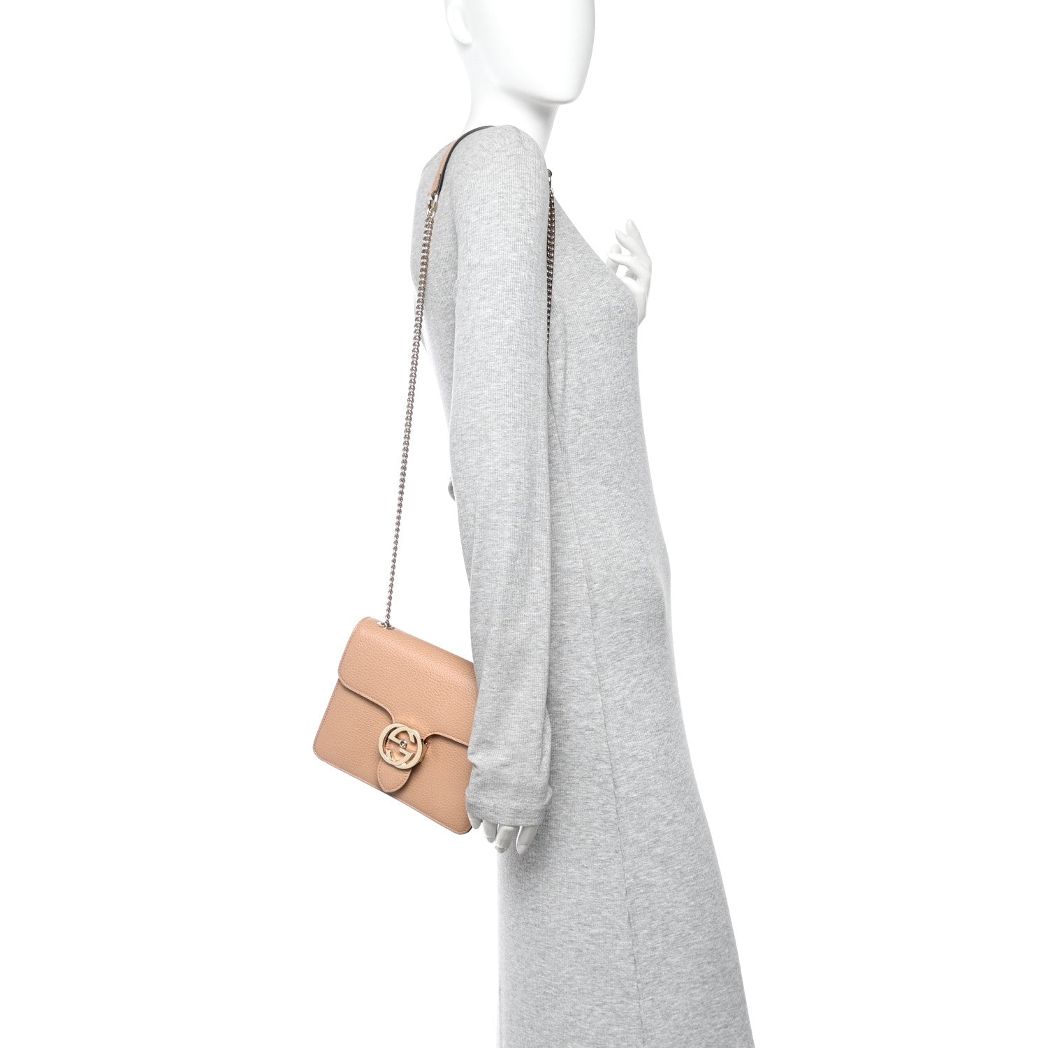 Gucci Dollar Calfskin Small Interlocking G Shoulder Bag Camelia 2 of 10