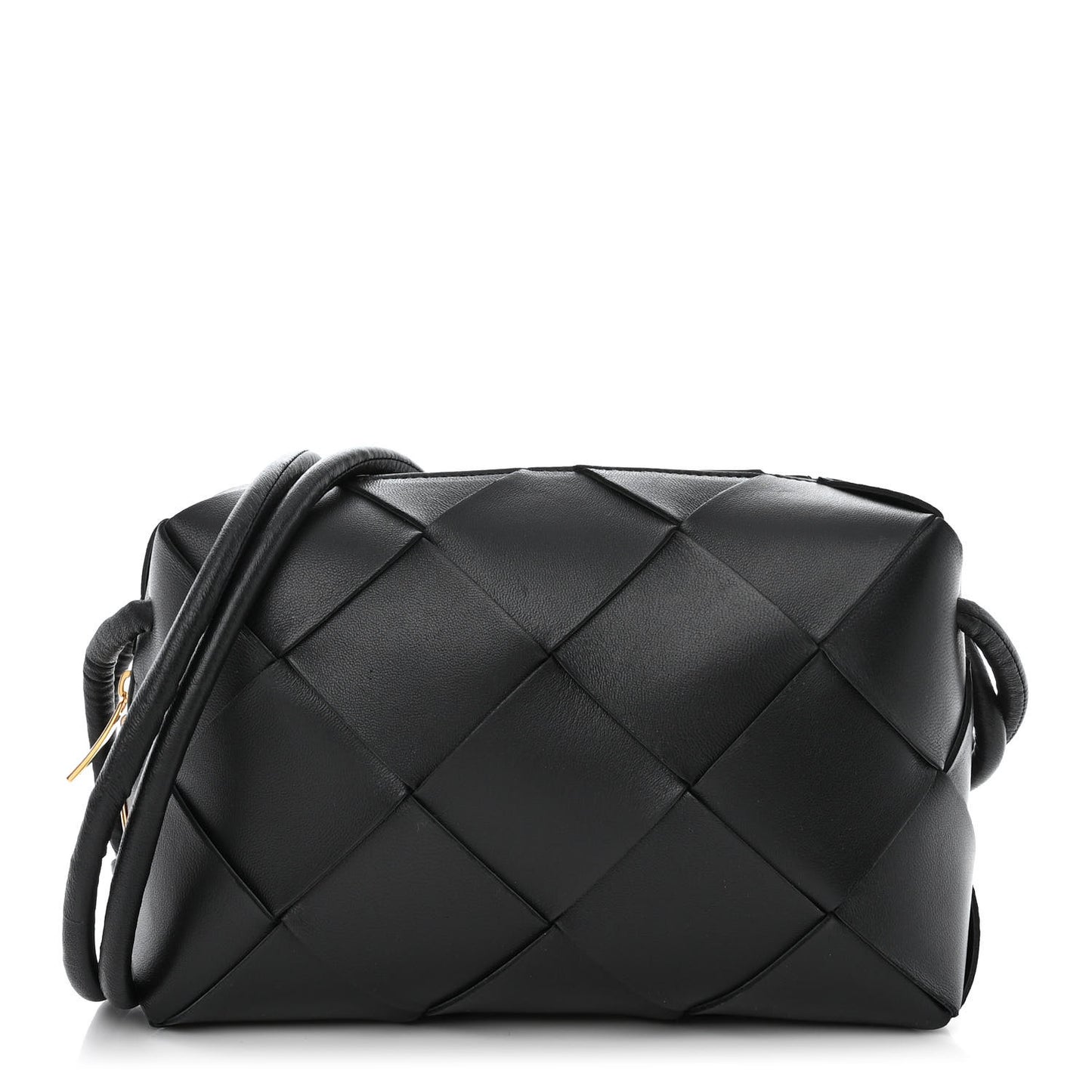 Lambskin Maxi Intrecciato Small Cassette Camera Bag Black