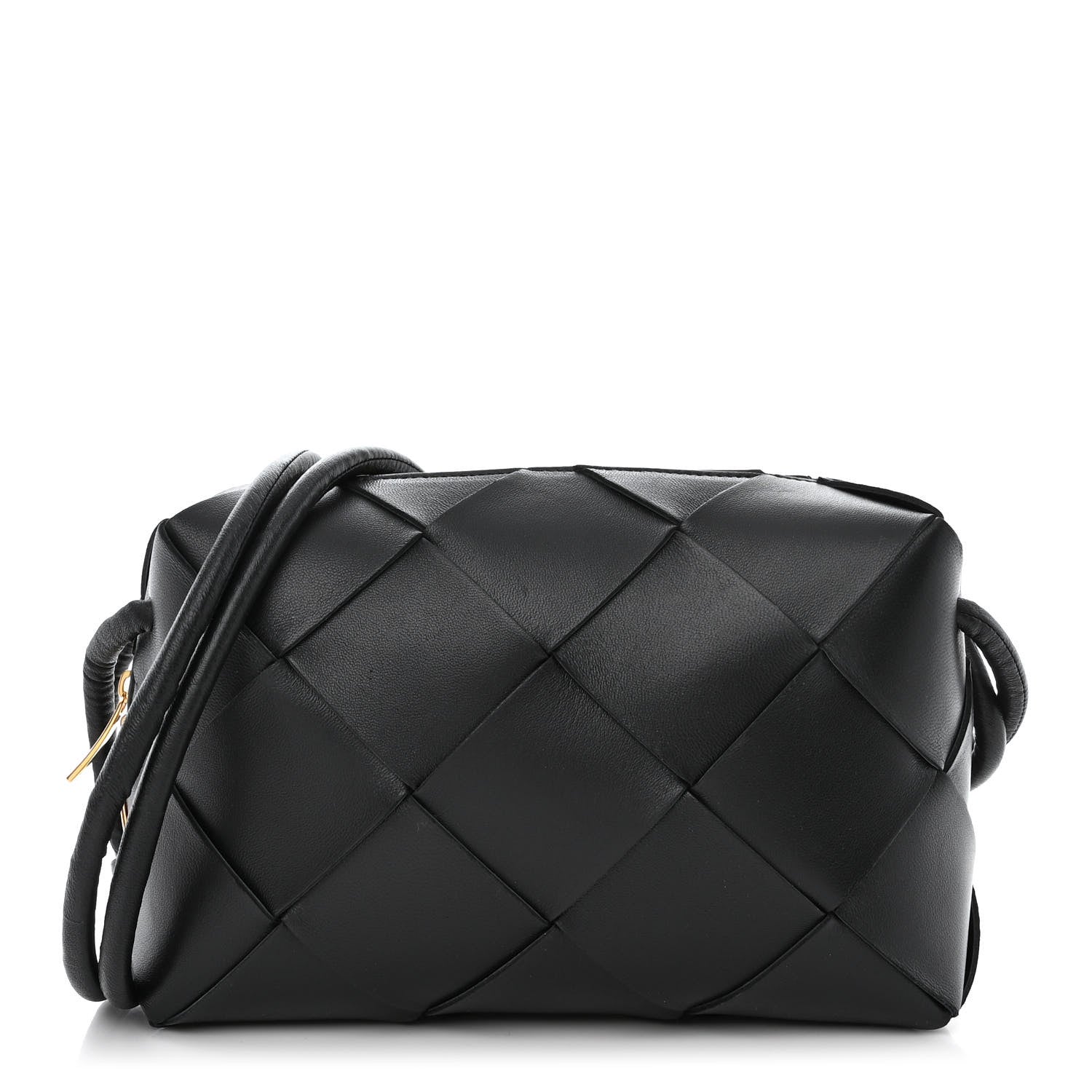 Bottega Veneta Lambskin Maxi Intrecciato Small Cassette Camera Bag Black 2 of 9
