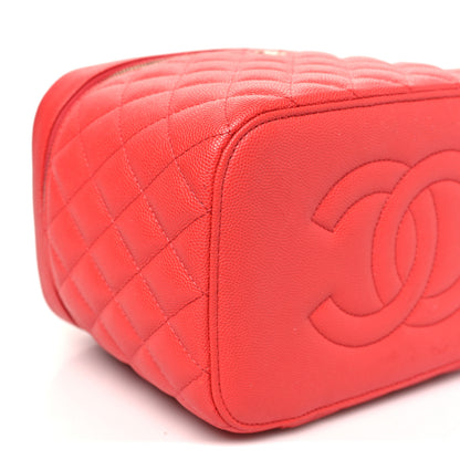 Chanel Caviar Quilted Large Vanity Pouch Red 10 of 12