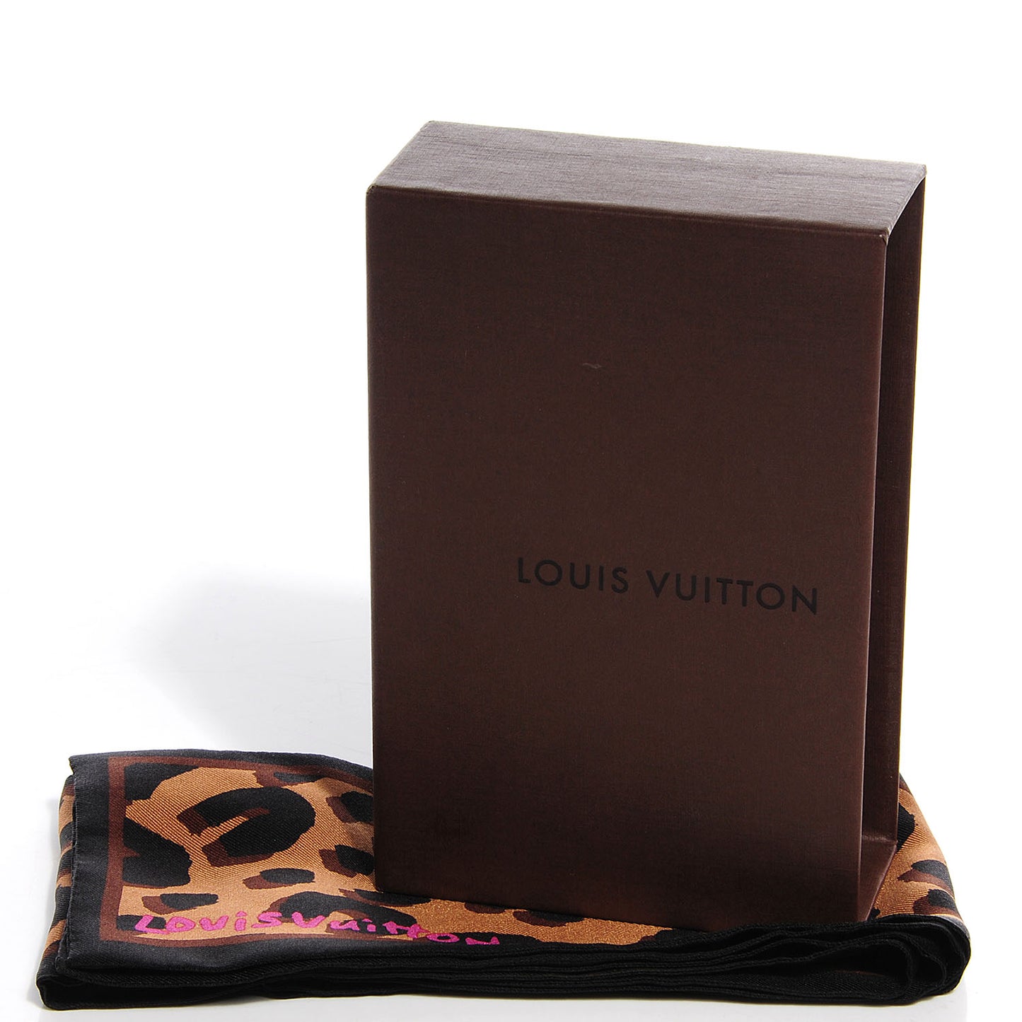 Silk Leopard Bandeau Scarf Marron