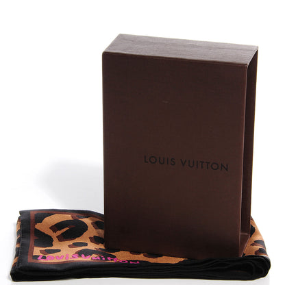 Louis Vuitton Silk Leopard Bandeau Scarf Marron 3 of 5