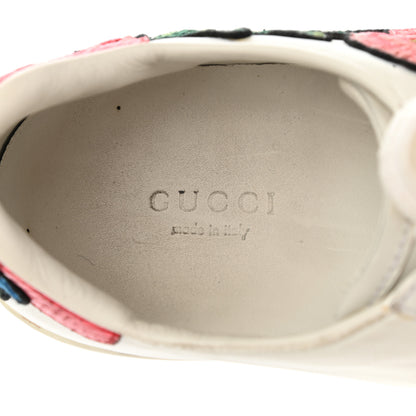 Gucci Calfskin Web Floral Embroidered Womens Ace Sneakers 37 White 7 of 10