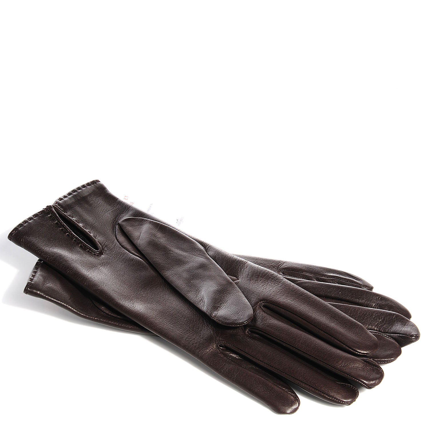 Hermes Lambskin Soya Gloves Size 7 Chocolate 2 of 8