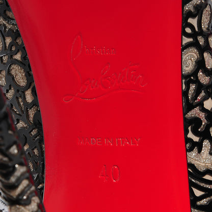 Christian Louboutin Patent Lace Glitter So Pretty 120 Pumps 40 Black 7 of 7