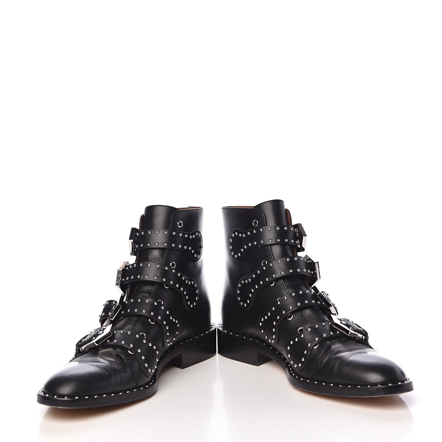 Givenchy Calfskin Studded Prue Buckle Bootie 38 Black 5 of 18