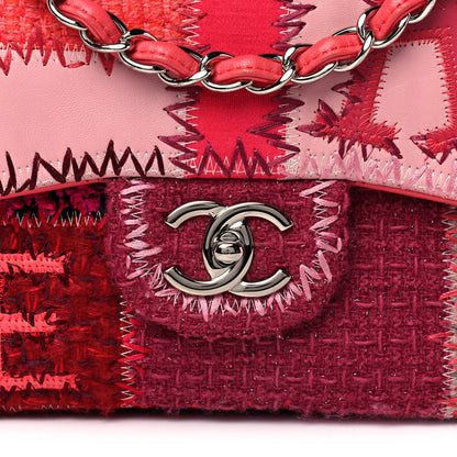 Chanel Tweed Patchwork Jumbo Single Flap Pink 8 of 12