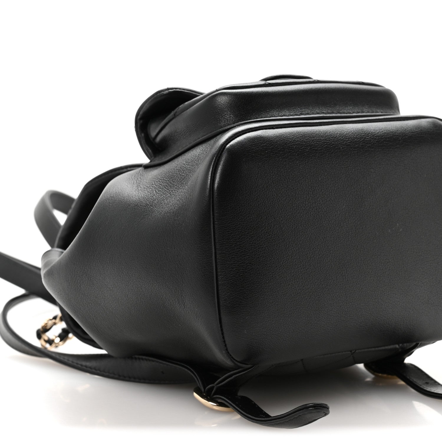 Chanel Glazed Aged Calfskin Quilted Small Duma Drawstring Backpack Black 8 of 9