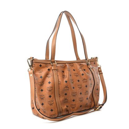 MCM Visetos Medium Essentials Shopper Tote Cognac 3 of 13
