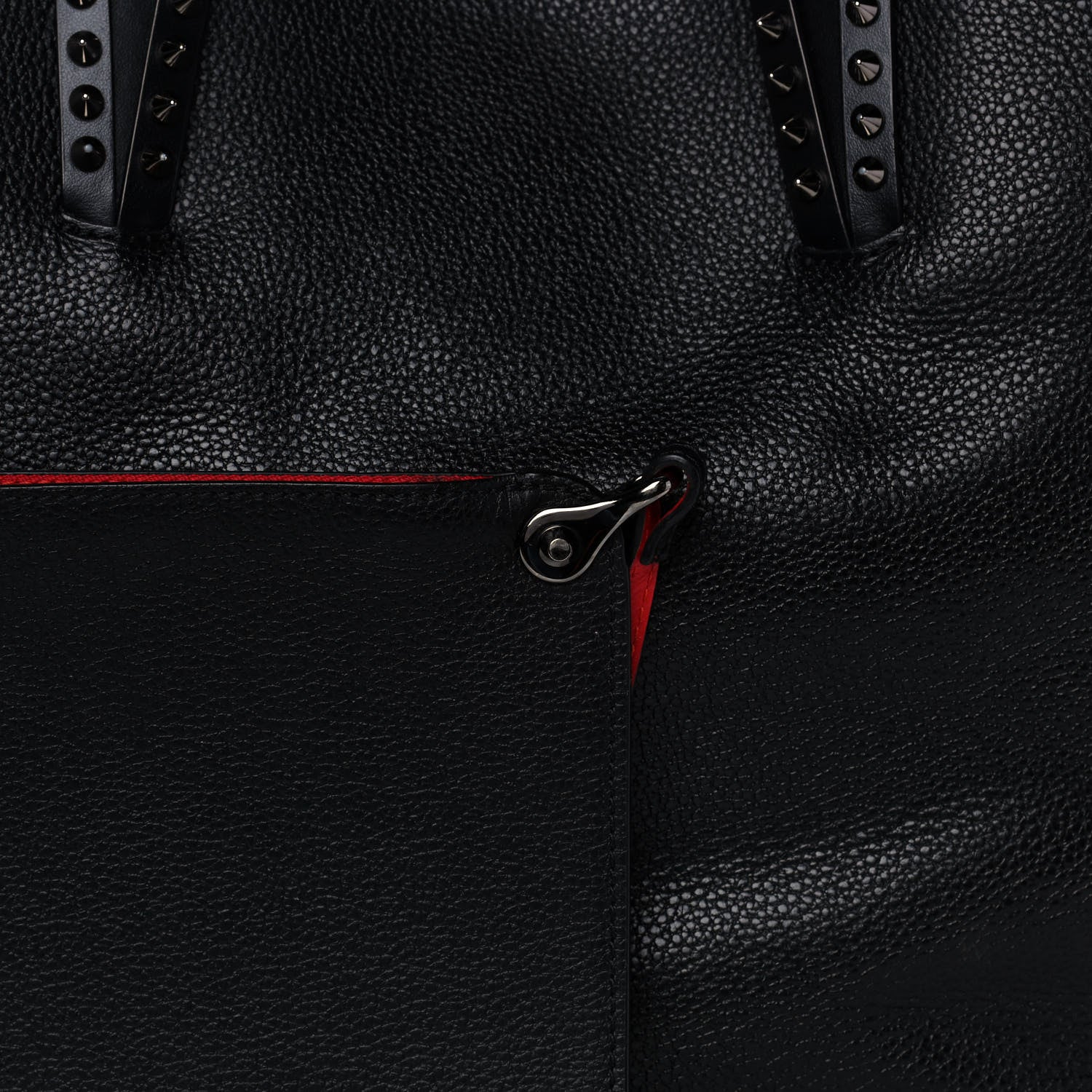Christian Louboutin Calfskin Spikes East West Cabata Tote Black 7 of 12