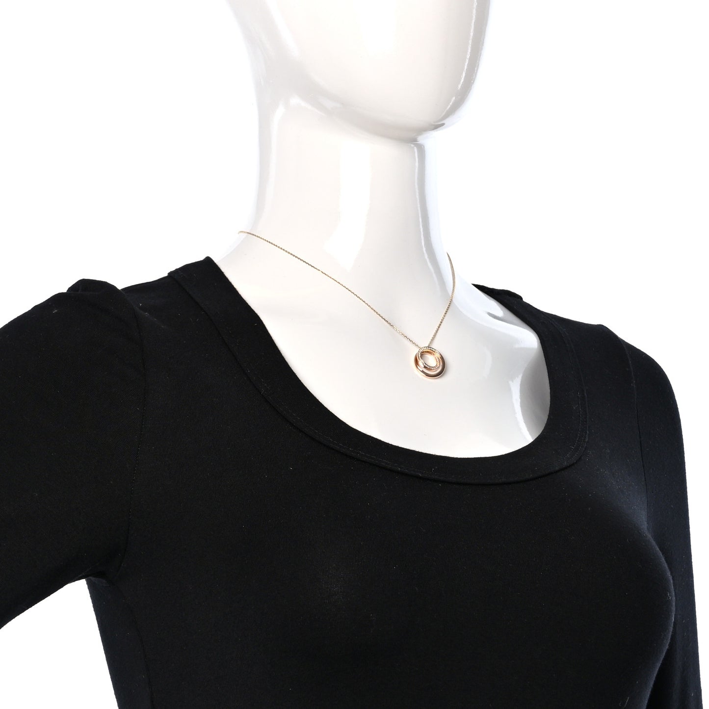 18K Pink Gold Diamond Etincelle De Cartier Pendant Necklace