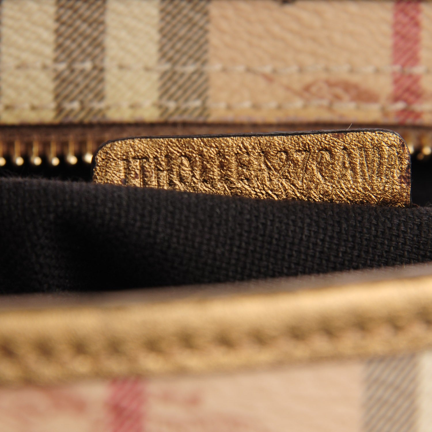 Burberry Haymarket Check Medium Regent Tote Gold 6 of 8